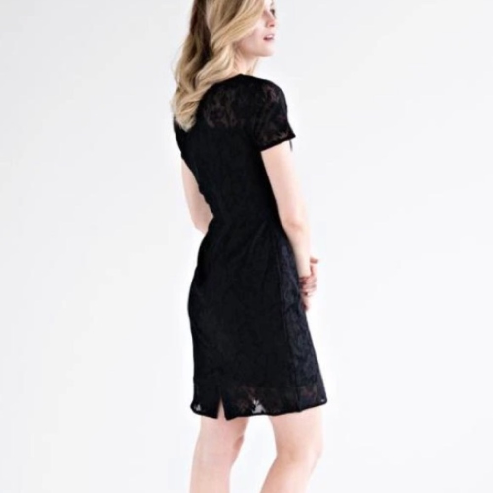 Mata Traders Black Lace Overlay cotton sheath Dress